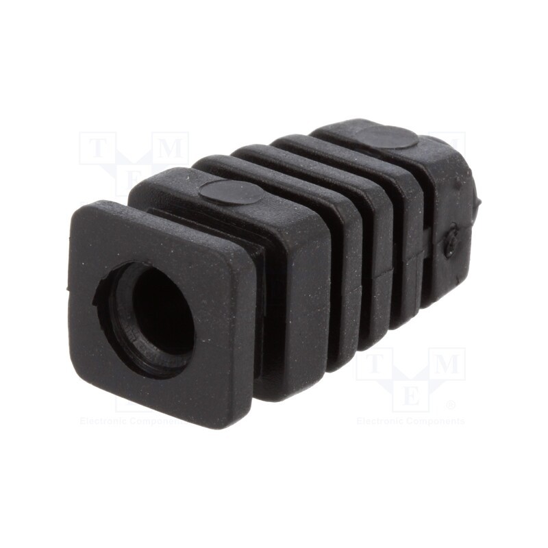 10 pcs : FI 5 - Strain relief, rubber, L: 26mm, black, Panel thick: max.2.7mm