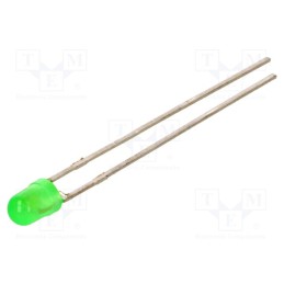 20 pcs : LTL-42NGY8D - LED, 3mm, green, 8.7÷29mcd, 100°, Front: convex, 2÷2.5V