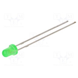 20 pcs : LTL1NHKGD - LED, 3mm, green, 25÷85mcd, 85°, Front: convex, 2.1÷2.6V