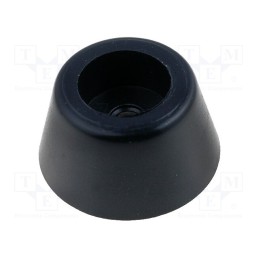 10 pcs : NF-008 - Foot, black, PVC, A: 20mm, B: 15mm, C: 9.8mm, E: 10.5mm, D: 3mm, F: 5mm