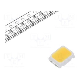 50 pcs : RF-K35TI16DS-EE-Y - LED, SMD, 2216,PLCC2, white, 6÷10lm, 3300-3590K, 90, 120°, 20mA