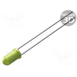 20 pcs : LTL1NHGB4D - LED, 3mm, yellow green, 11÷30(typ)-85mcd, 40°, Front: convex