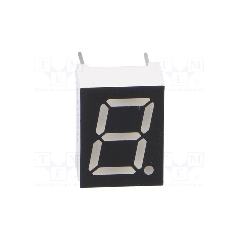 10 pcs : LSD039AUE-101C-03 - Display: LED, 7-segment, 9.9mm, 0.39', No.char: 1, red, 6.5mcd