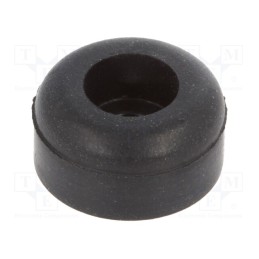 10 pcs : 720 - Screw fastened foot, H: 6.4mm, black, Dim: Ø12.7mm, Cutout: Ø3.2mm