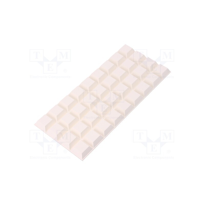 10 pcs : 7000029590 - Self-adhesive foot, H: 7.6mm, white, polyurethane, Bumpon