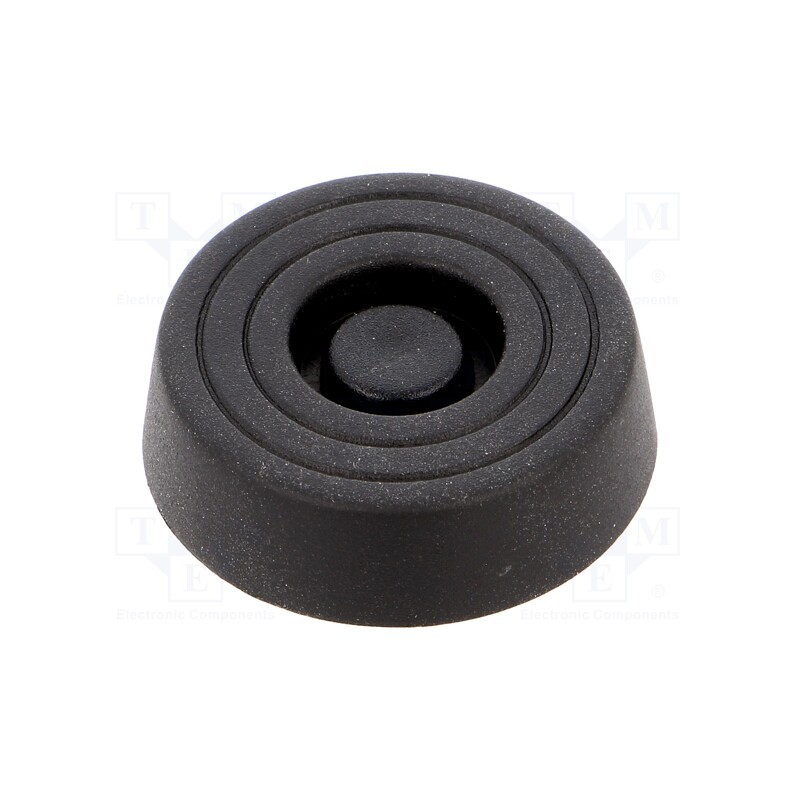 10 pcs : FF-6 - Quick mounting foot, black, polyetylene, A: 10mm, B: 28.5mm, E: 14mm