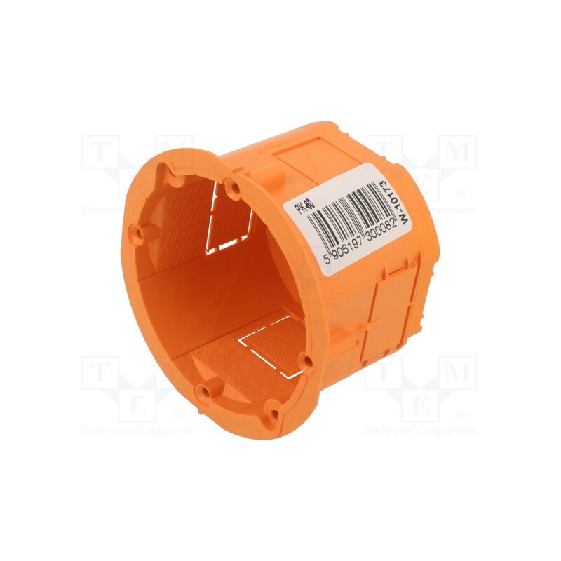 10 pcs : PK-60 ORANGE - Enclosure: junction box, Ø: 60mm, Z: 45mm, plaster embedded, orange
