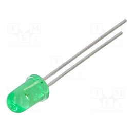 20 pcs : LTL-307GE - LED, 5mm, green, 19÷60mcd, 40°, Front: convex, 2.1÷2.6V