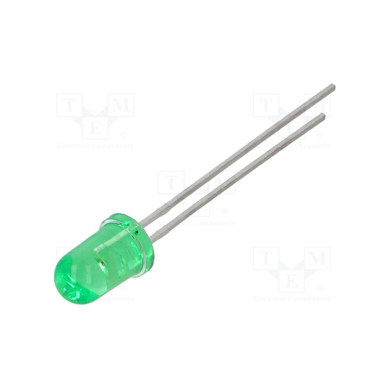 20 pcs : LTL-307GE - LED, 5mm, green, 19÷60mcd, 40°, Front: convex, 2.1÷2.6V