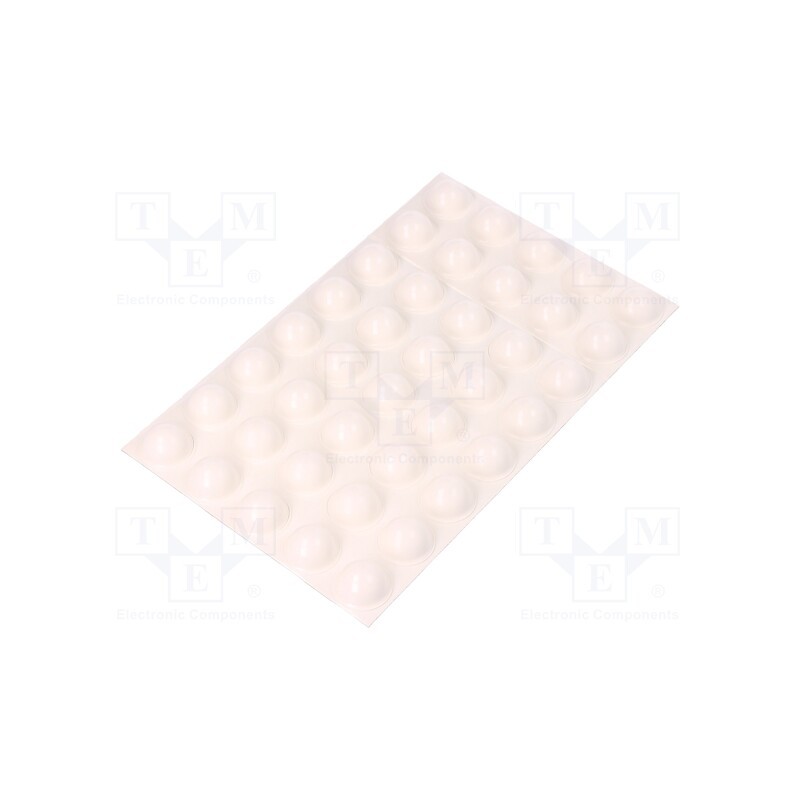 10 pcs : 7000001888 - Self-adhesive foot, H: 7.9mm, white, polyurethane, Dim: 16x16mm