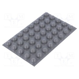 10 pcs : 7000051757 - Self-adhesive foot, H: 7.9mm, grey, polyurethane, Dim: 16x16mm