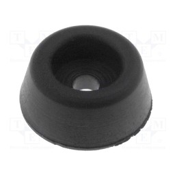 10 pcs : SOF-15129 - Foot, H: 7.1mm, black, rubber, Dim: Ø15.9mm, Cutout: Ø3.2mm, -40÷50°C