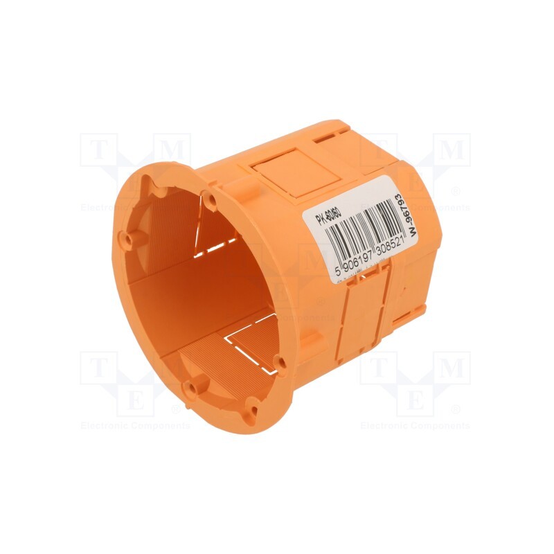 10 pcs : PK-60/60 ORANGE - Enclosure: junction box, Ø: 60mm, Z: 60mm, plaster embedded, deep