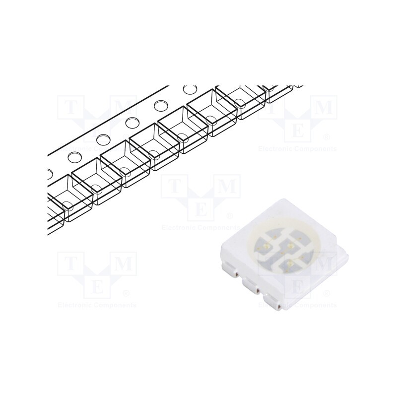 20 pcs : FYLS-5050NPG3C - LED, SMD, 5050,PLCC6, green, 12lm, 3500÷4500mcd, 5.4x5x1.5mm, 120°