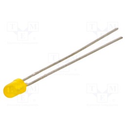 20 pcs : LTL-42NSV8D - LED, 3mm, yellow, 3.8÷30mcd, 100°, Front: convex, 2÷2.5V