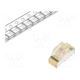 20 pcs : HSMD-C120 - LED, SMD, 0604, orange, 2.8÷8mcd, 1.6x1x0.6mm, 155°, 2.2÷2.6V, 20mA
