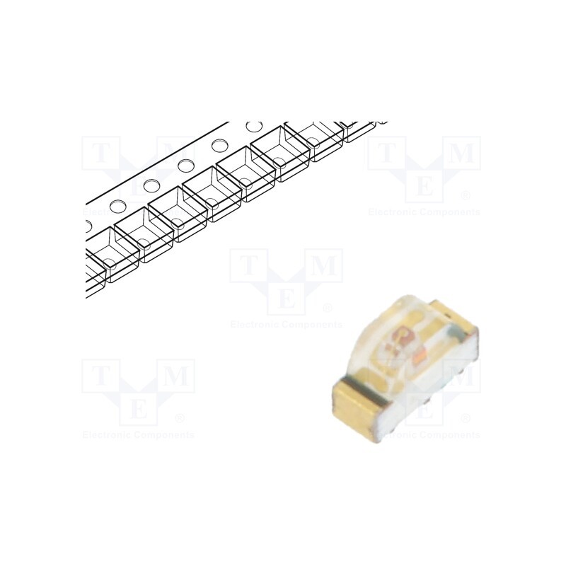 20 pcs : HSMD-C120 - LED, SMD, 0604, orange, 2.8÷8mcd, 1.6x1x0.6mm, 155°, 2.2÷2.6V, 20mA
