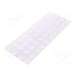 10 pcs : 7000001952 - Self-adhesive foot, H: 4.1mm, transparent, polyurethane, Bumpon