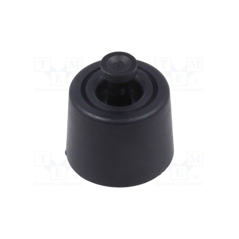 10 pcs : GF-125 - Quick mounting foot, black, polyetylene, A: 8.1mm, B: 20mm, C: 18mm
