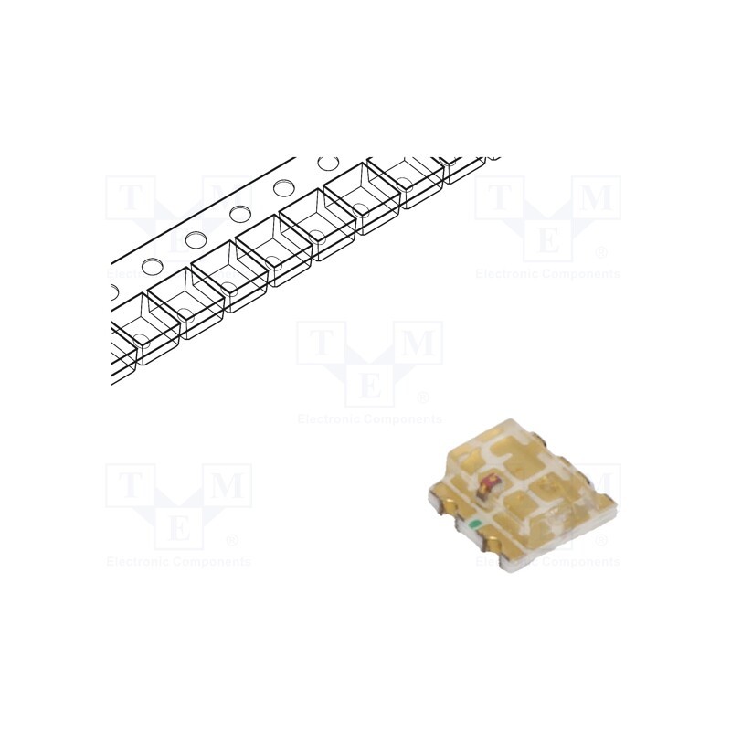 20 pcs : RF-P2S196TS-B38 - LED, SMD, 0606, blue/orange, 1.6x1.6x0.7mm, 140°, 2.8÷3.5/1.8÷2.4V