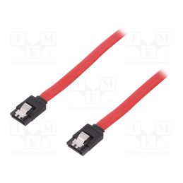 10 pcs : AK-400102-005-R - Cable: SATA, SATA plug,both sides, 500mm, red, Core: Cu, 26AWG