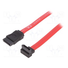 10 pcs : AK-400104-005-R - Cable: SATA, SATA plug,SATA plug angled, 500mm, red