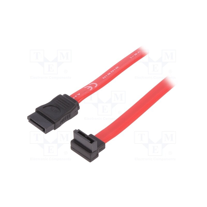 10 pcs : AK-400104-005-R - Cable: SATA, SATA plug,SATA plug angled, 500mm, red