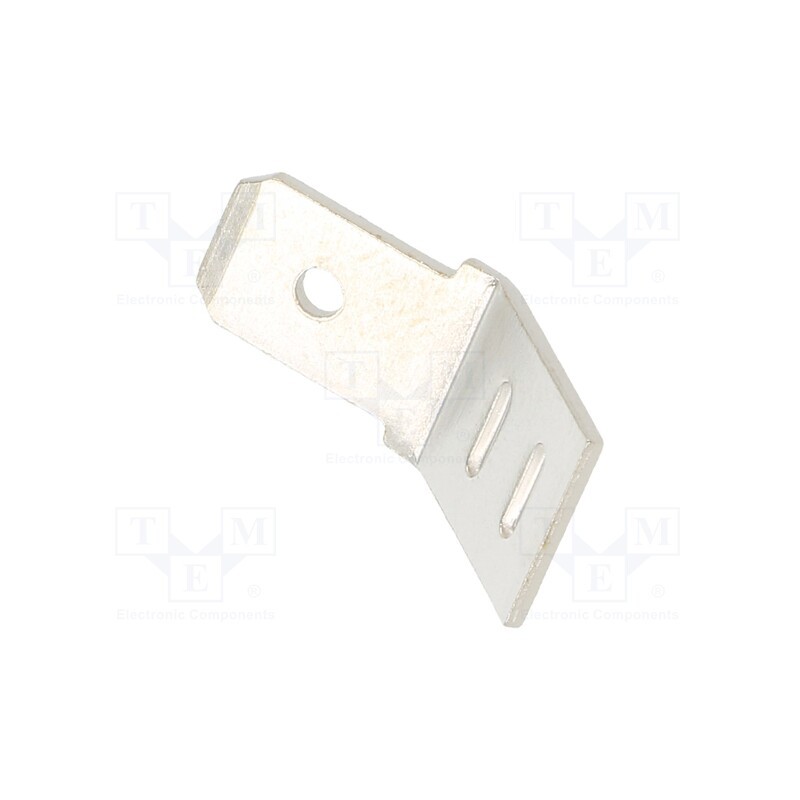 50 pcs : 38412SBA.95 - Terminal: flat, 6.3mm, 0.8mm, male, welding, steel, nickel plated