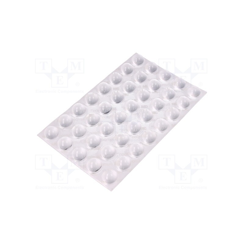 10 pcs : 7100002892 - Self-adhesive foot, H: 7.9mm, transparent, polyurethane, Bumpon