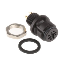 1 pcs - Binder Circular Connector, 4 Contacts, Panel Mount, Subminiature Connector, Socket, Female, IP67, 620 Series