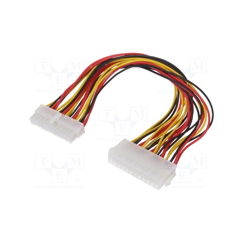 10 pcs : AK-CA-09 - Cable: mains, ATX socket 24pin,ATX plug 24pin, 0.3m