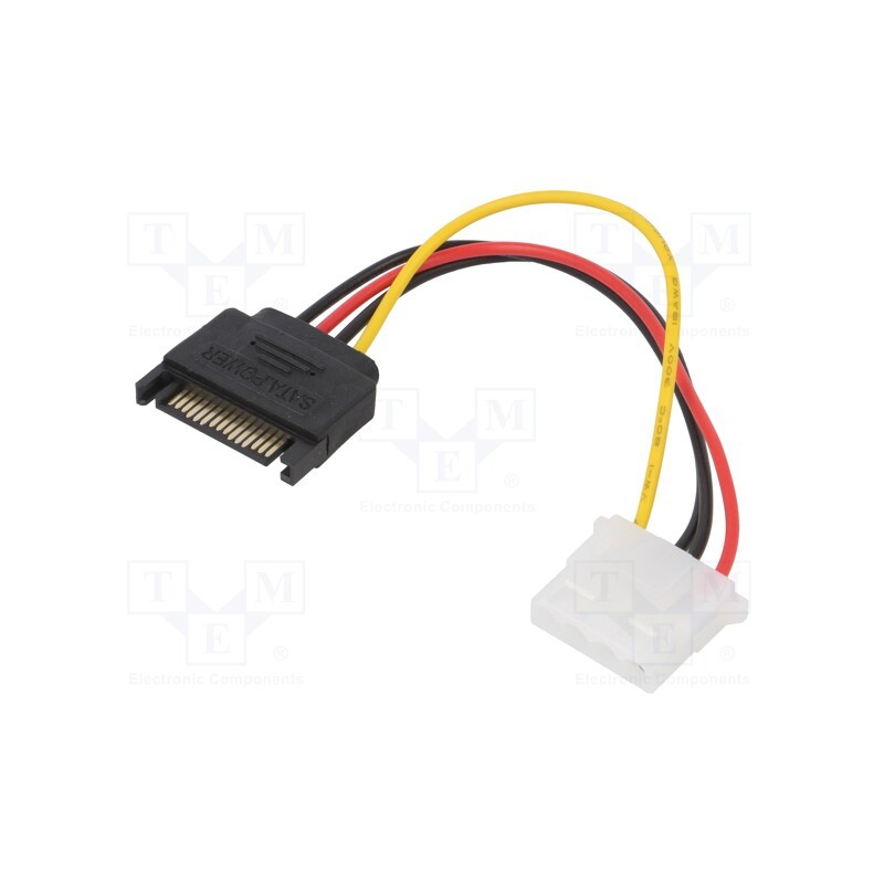10 pcs : AK-CA-11 - Cable: mains SATA, Molex female,SATA male, 0.15m