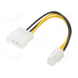 10 pcs : AK-CA-12 - Cable: mains, ATX P4 female,Molex male, 0.15m