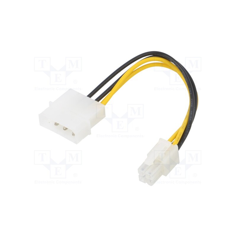10 pcs : AK-CA-12 - Cable: mains, ATX P4 female,Molex male, 0.15m