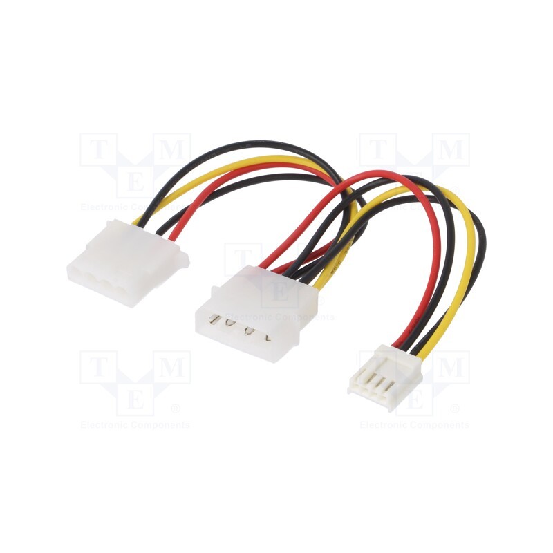 10 pcs : AK-CA-14 - Cable: mains, mini Molex female,Molex male,Molex female, 0.15m