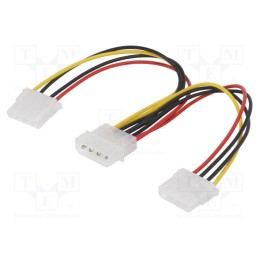 10 pcs : AK-CA-15 - Cable: mains, Molex male,Molex female x2, 0.15m