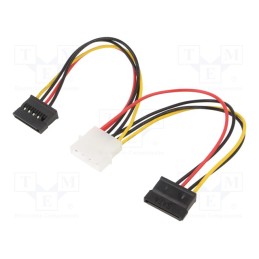 10 pcs : AK-CA-16 - Cable: mains SATA, Molex male,SATA female x2, 0.15m