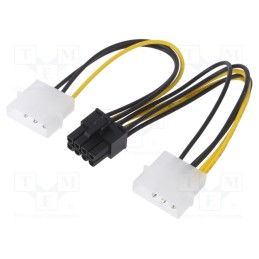 10 pcs : AK-CA-29 - Cable: mains, Molex male x2,PCIe 8pin female, 0.15m