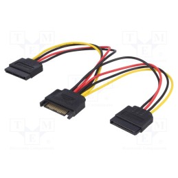 10 pcs : AK-CA-31 - Cable: SATA, SATA male,SATA female x2, 0.15m