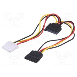 10 pcs : AK-CA-32 - Cable: mains SATA, Molex female,SATA male,SATA female, 0.15m