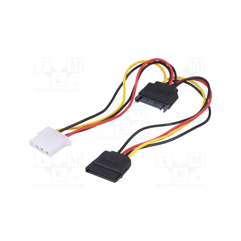 10 pcs : AK-CA-32 - Cable: mains SATA, Molex female,SATA male,SATA female, 0.15m