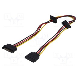10 pcs : AK-CA-41 - Cable: SATA, SATA male,SATA female x3, 0.45m