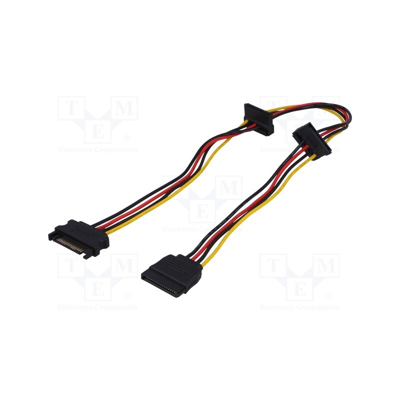10 pcs : AK-CA-41 - Cable: SATA, SATA male,SATA female x3, 0.45m