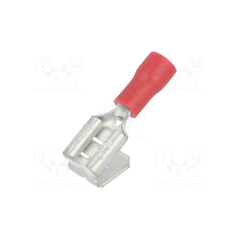 50 pcs : 3925S - Terminal: flat, 6.3mm, 0.8mm, female/male, 0.5÷1mm2, crimped, red