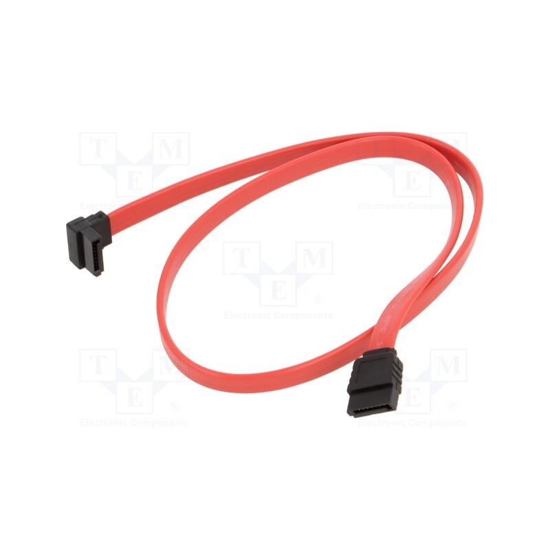 10 pcs : AK-CA-51 - Cable: SATA, SATA plug,SATA plug angled, 0.5m