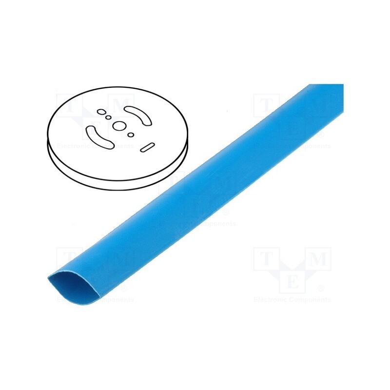 10 m : CB-HFT(2X) 12.7 - Heat shrink sleeve, glueless, 2: 1, 12.7mm, blue, polyolefine, reel