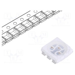 20 pcs : FYLS-5050PUY3C - LED, SMD, 5050,PLCC6, yellow, 6lm, 810÷2500mcd, 5.4x5x1.5mm, 120°