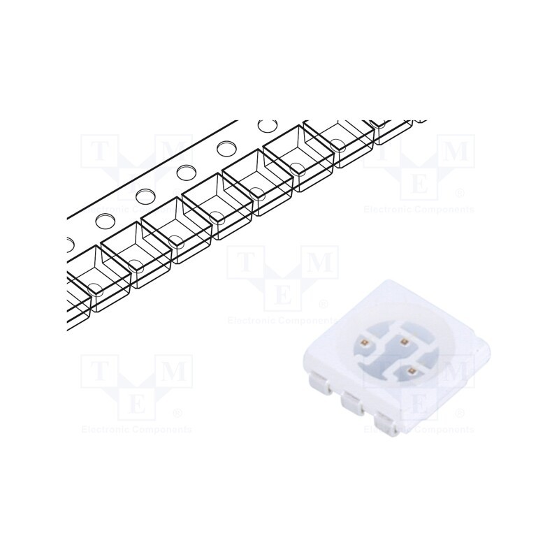20 pcs : FYLS-5050PUR3C - LED, SMD, 5050,PLCC6, red, 6lm, 810÷2225mcd, 5.4x5x1.5mm, 120°, 60mA