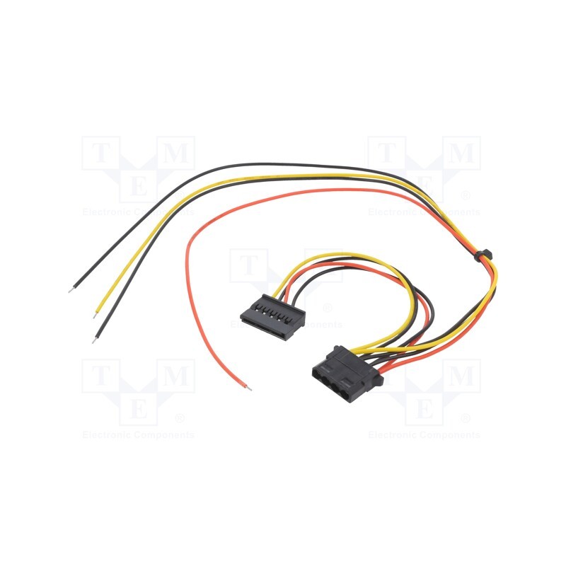 10 pcs : AK-SC-23 - Cable: mains, Molex female,wires,SATA female, 0.4m