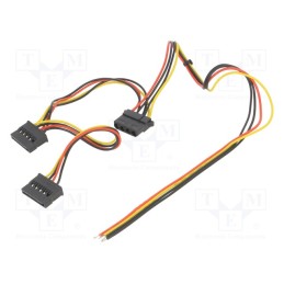 10 pcs : AK-SC-24 - Cable: mains, Molex female,wires,SATA female x2, 0.4m